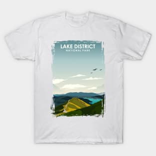 Lake District National Park Vintage Minimal Trave Poster T-Shirt